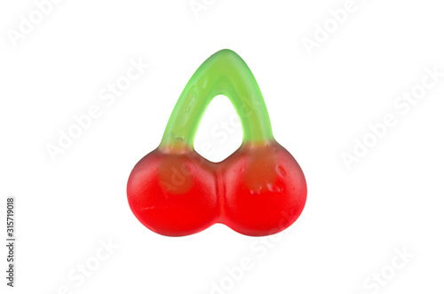 Gummy Cherries Isolated on white