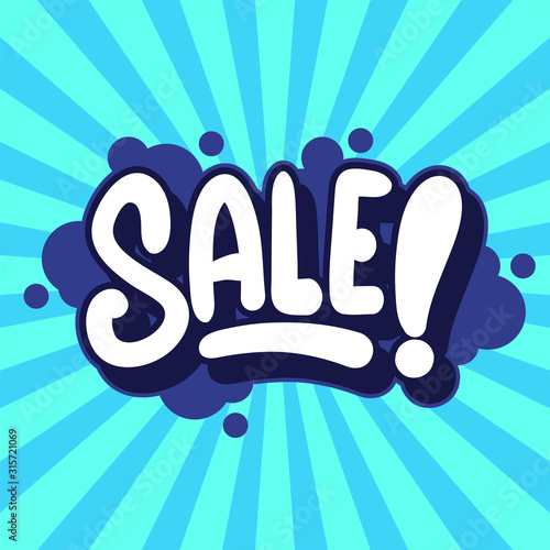 Template for Sale. Bubble style font