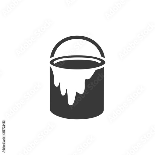 Can of paint icon. Stock vector illustration isolated on white background.