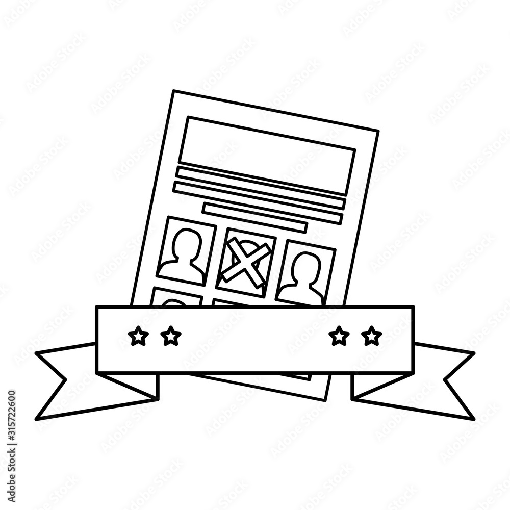 Isolated vote paper and ribbon vector design Isolated vote paper and ribbon vector design