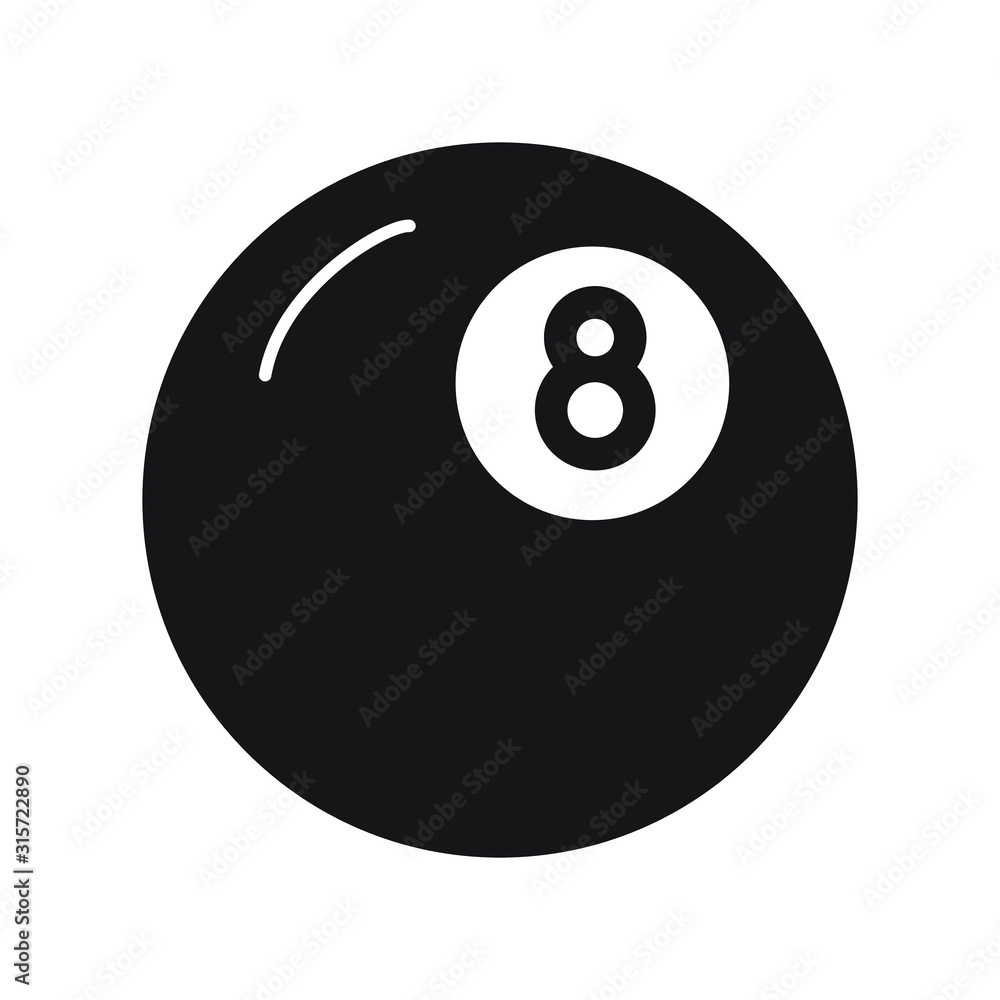 Eight ball vector symbol icon Eight ball vector symbol icon