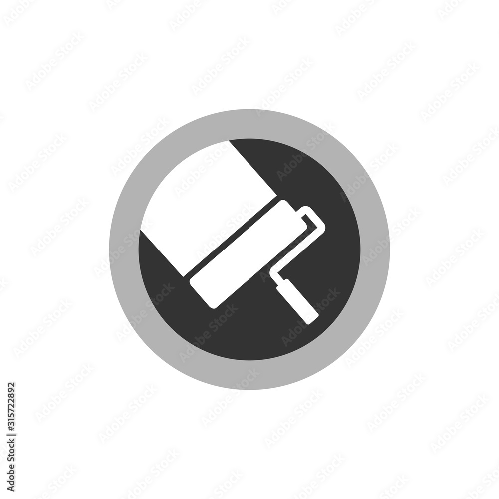 roller paint icon. wall paint roller. Stock vector illustration isolated on white background. roller paint icon. wall paint roller. Stock vector illustration isolated on white background.