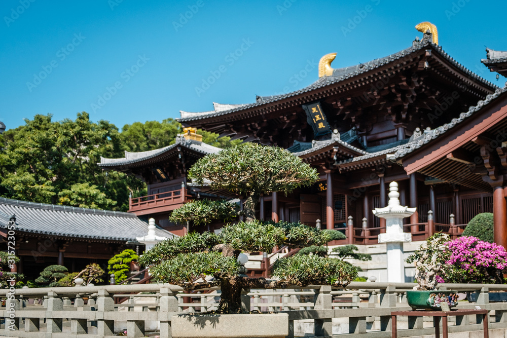 The Chi Lin Nunnery, a large Buddhist temple in Hong Kong The Chi Lin Nunnery, a large Buddhist temple in Hong Kong