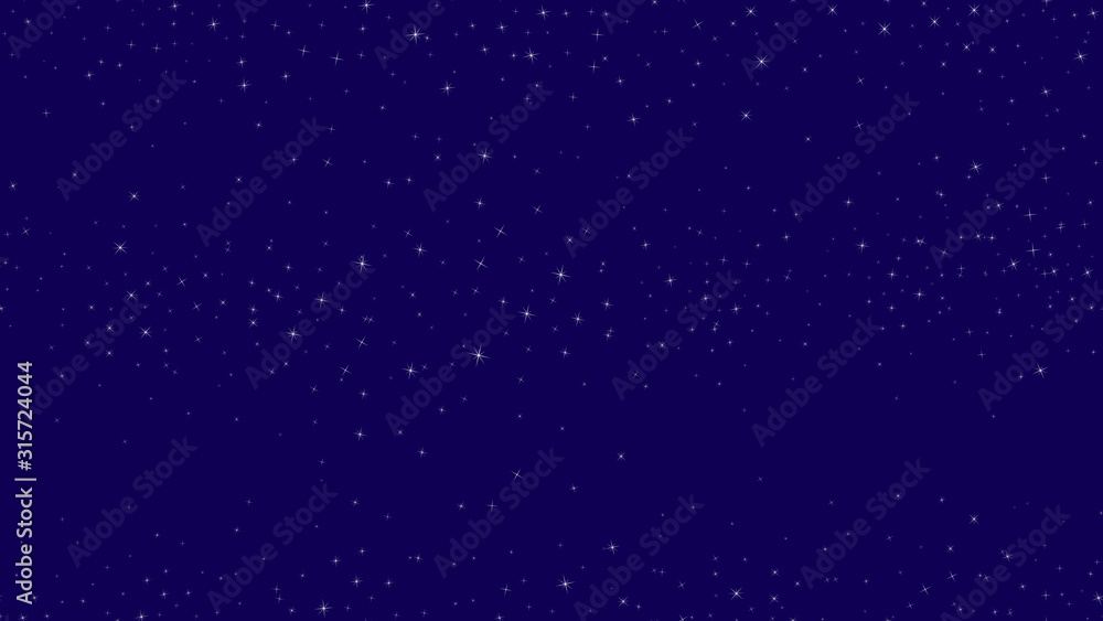 Stars vector seamless pattern. Background with starry sky, small magic sparkles, shining stars on dark blue backdrop. Elegant Christmas and New Year theme illustration. Design for website, wallpaper
