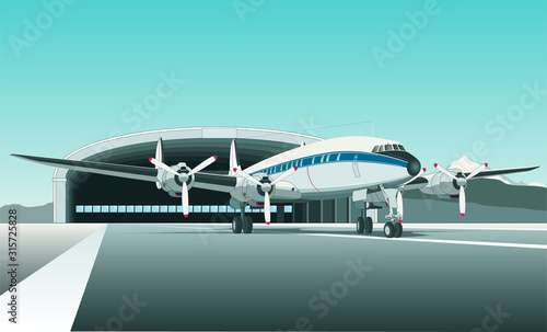 Super Constellation Vintage Propliner Apron Hangar