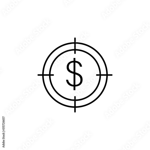 target, money, protest line icon. Elements of protests illustration icons. Signs, symbols can be used for web, logo, mobile app, UI, UX