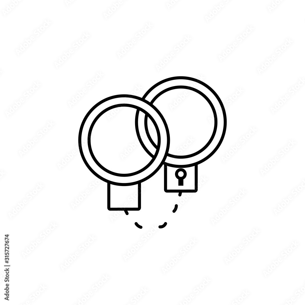handcuffs, police, protest line icon. Elements of protests illustration icons. Signs, symbols can be used for web, logo, mobile app, UI, UX handcuffs, police, protest line icon. Elements of protests illustration icons. Signs, symbols can be used for web, logo, mobile app, UI, UX