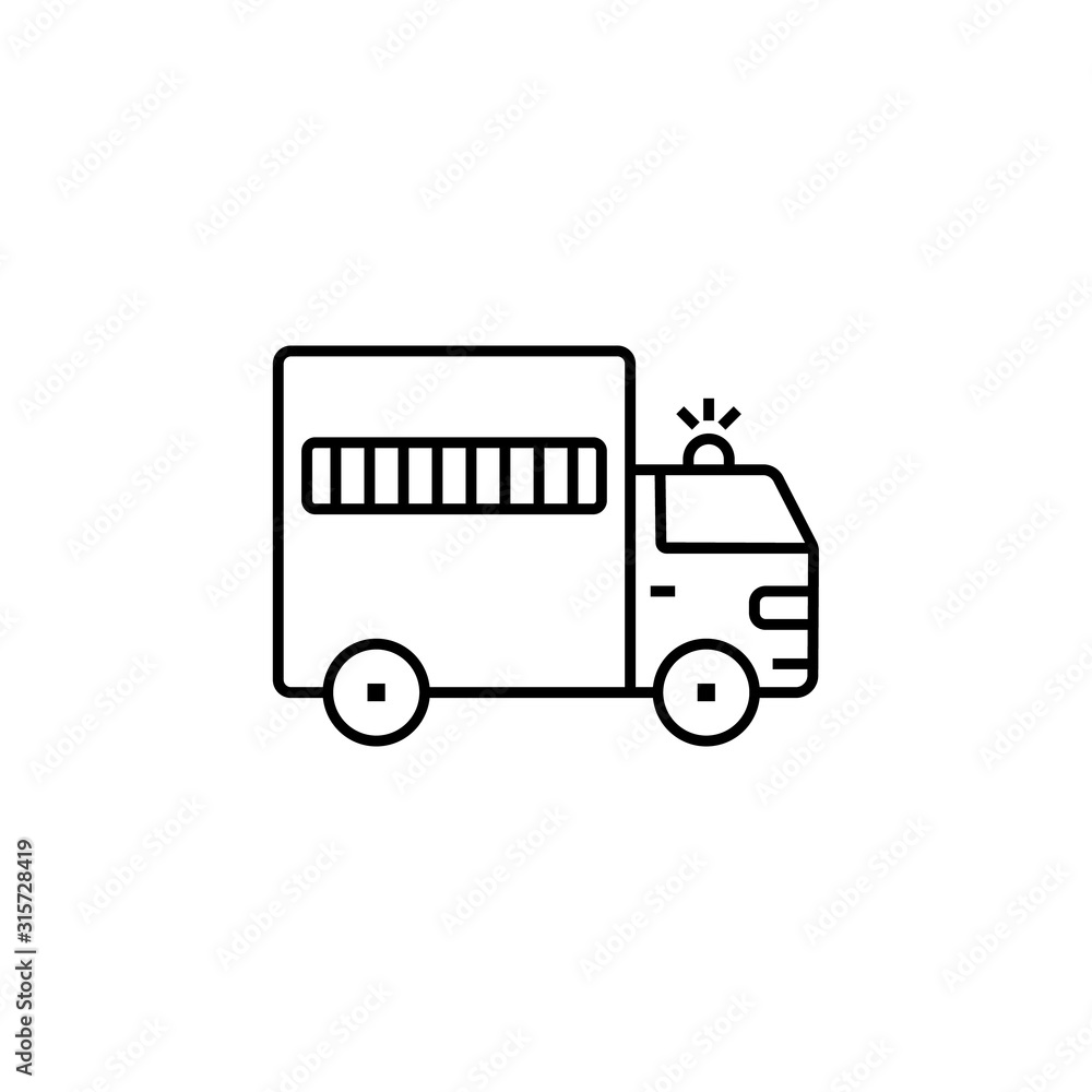 jail, inmate transport, cage, car line icon. Elements of protests illustration icons. Signs, symbols can be used for web, logo, mobile app, UI, UX jail, inmate transport, cage, car line icon. Elements of protests illustration icons. Signs, symbols can be used for web, logo, mobile app, UI, UX