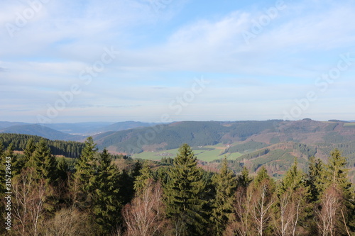 Blick vom Oberbecken des Pumpspeicherkraftwerkes in Finnentrop über das Sauerland photo