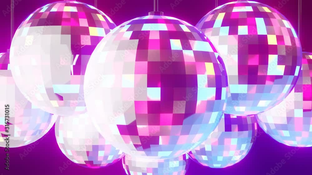 Disco balls on black background.Loop able 3D render animation. Disco balls on black background.Loop able 3D render animation.