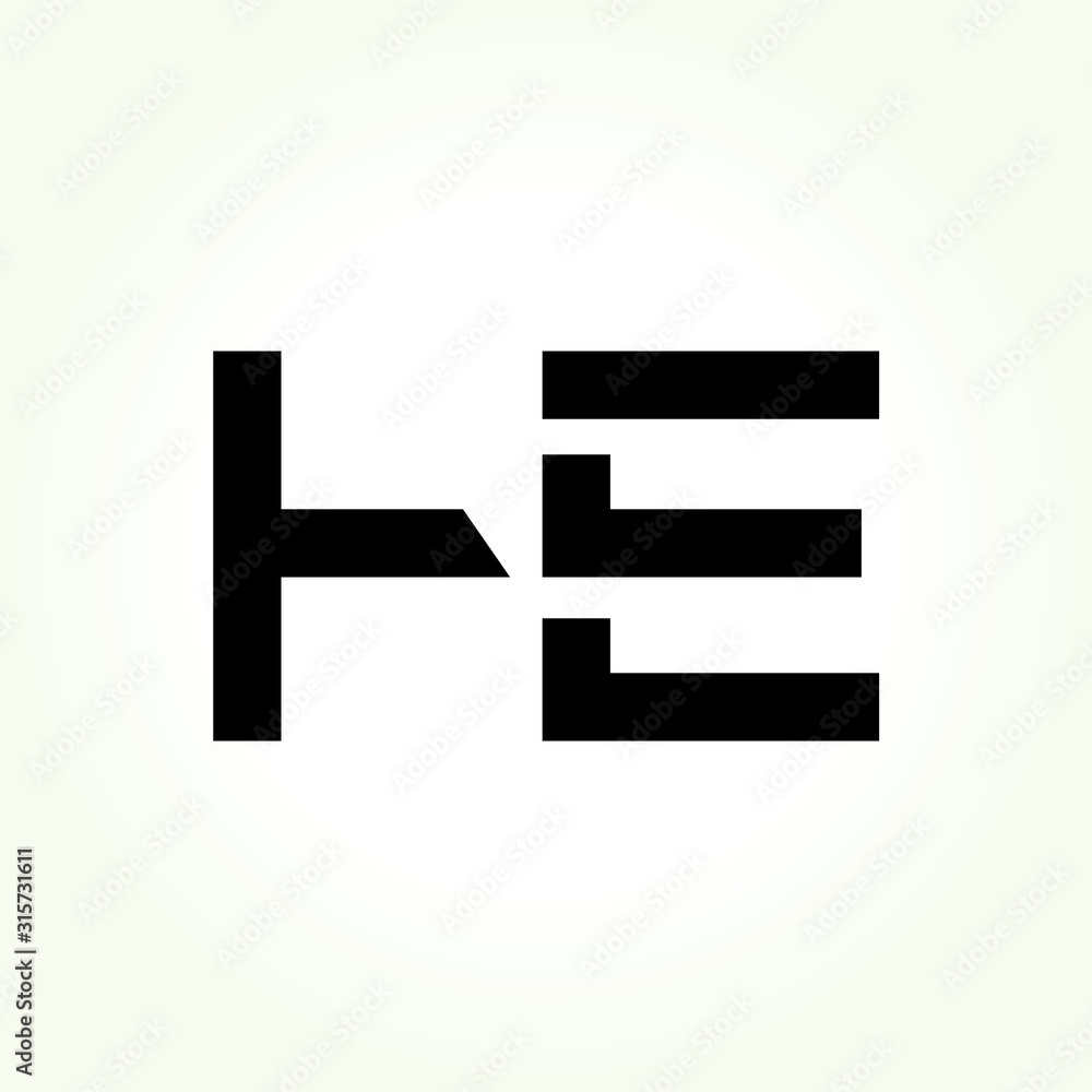 letter HE Logo Design Linked Vector Template With Black. Initial HE Vector Illustration letter HE Logo Design Linked Vector Template With Black. Initial HE Vector Illustration