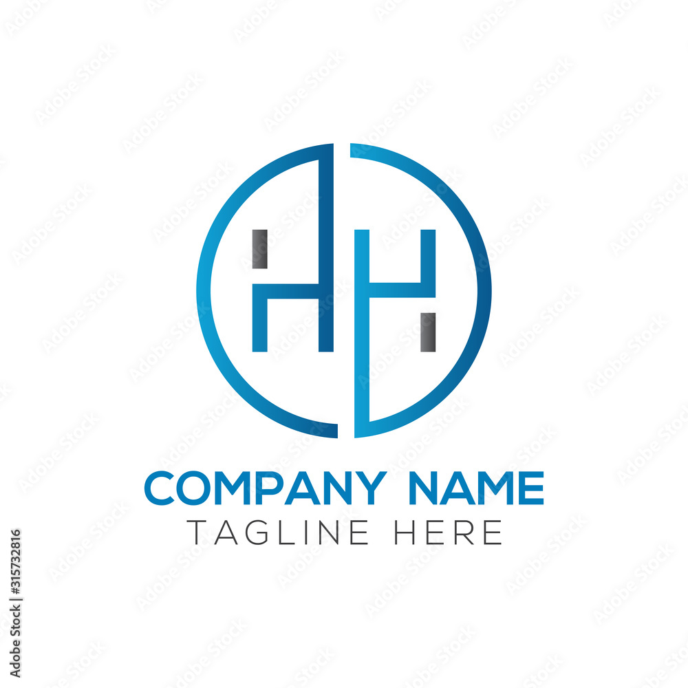 letter HH Logo Design Linked Vector Template With Blue And Black. Initial HH Vector Illustration letter HH Logo Design Linked Vector Template With Blue And Black. Initial HH Vector Illustration