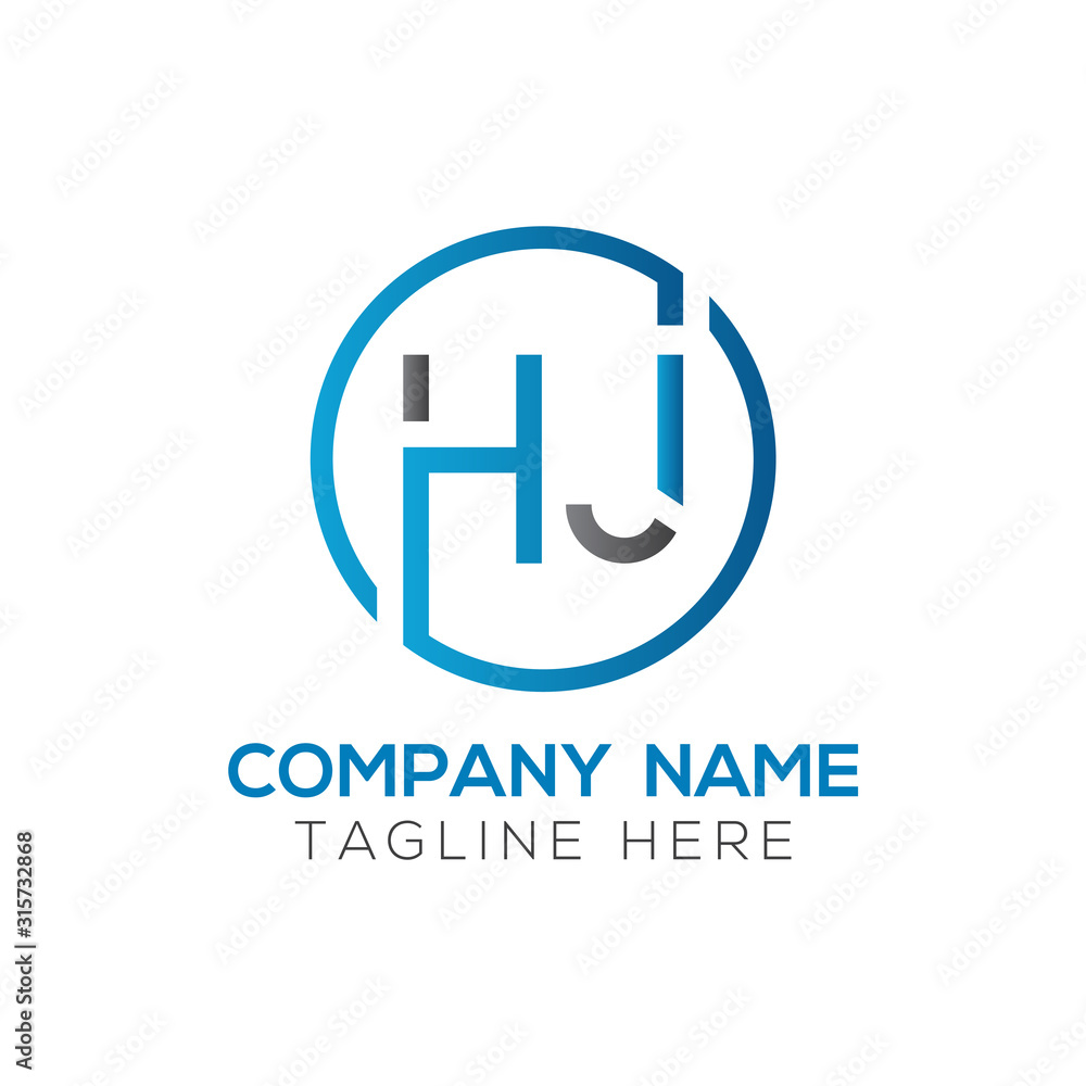 letter HJ Logo Design Linked Vector Template With Blue And Black. Initial HJ Vector Illustration letter HJ Logo Design Linked Vector Template With Blue And Black. Initial HJ Vector Illustration