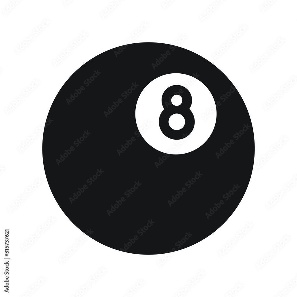 Eight ball vector symbol icon Eight ball vector symbol icon