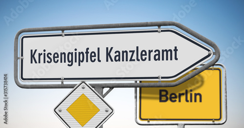 Wegweiser, Krisengipfel Kanzleramt, (Symbolbild)