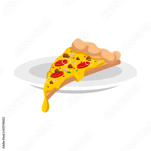 delicious italian pizza fast food icon