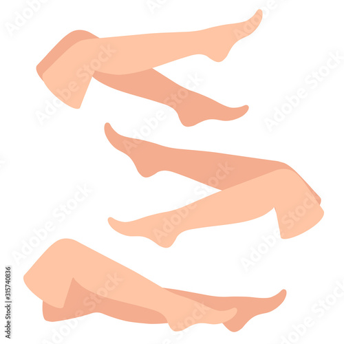 female legs, flat icon on a white background. vector