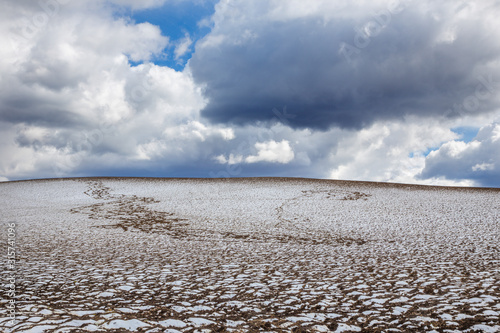 Slovakia - The spring fields of Plesivecka Planina plateau. photo