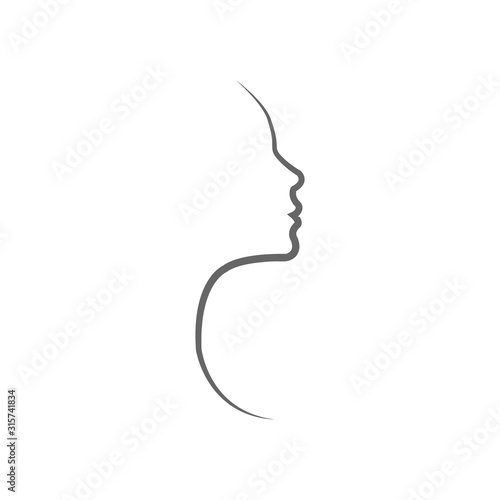 Beauty woman face,Logo design for cosmetic,spa aesthetic,vector