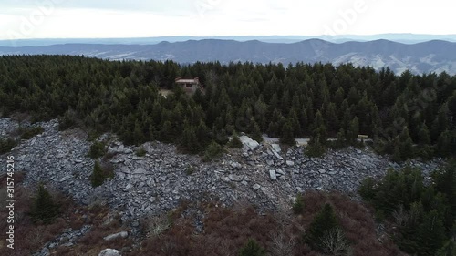 Spruce Knob in rural Virginia, wide aerial photo