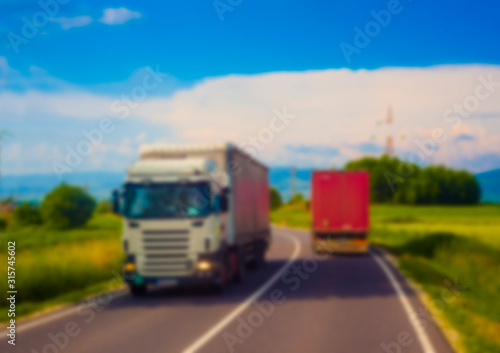 Wallpaper Mural abstract blur of truck driving on road. transportation concept Torontodigital.ca