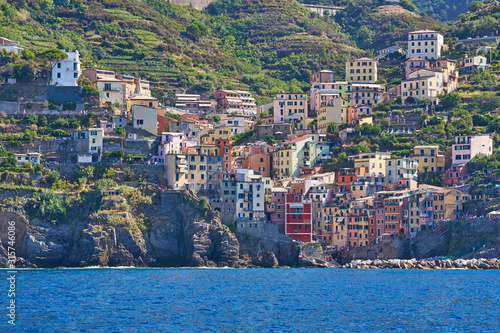 Riomaggiore is one of the Cinque Terre villages on the Ligurian coast of Italy