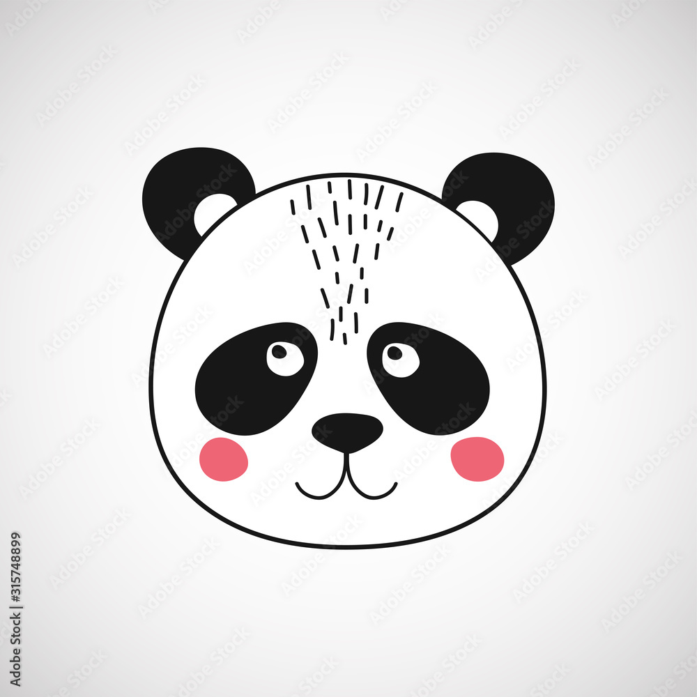 Fototapeta premium Isolated cute panda face