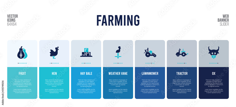 web banner design with farming concept elements.