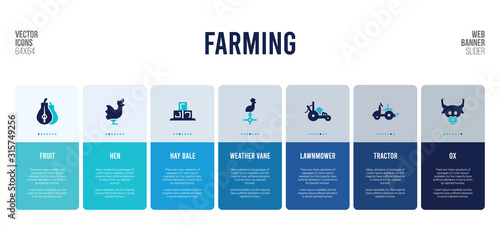 web banner design with farming concept elements.