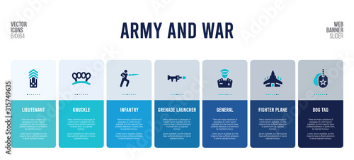 web banner design with army and war concept elements.