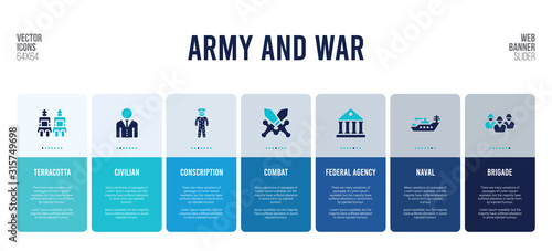 web banner design with army and war concept elements.