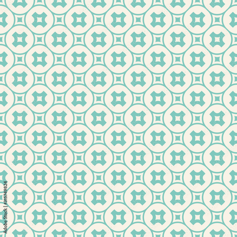 Turquoise geometric seamless pattern. Vector abstract texture with crosses in circular grid, small squares, simple shapes. Funky background in pastel colors, green aqua and beige. Repeatable design Turquoise geometric seamless pattern. Vector abstract texture with crosses in circular grid, small squares, simple shapes. Funky background in pastel colors, green aqua and beige. Repeatable design