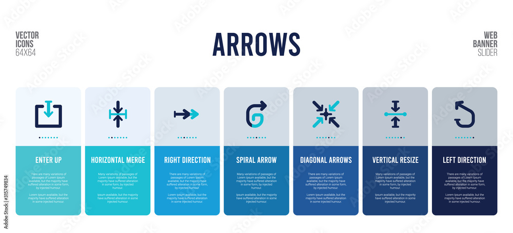 web banner design with arrows concept elements.