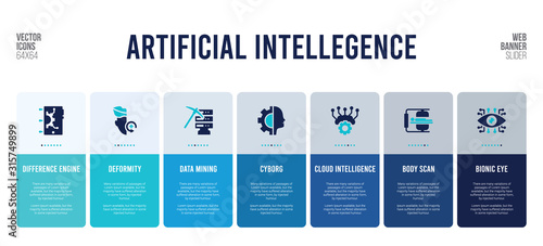web banner design with artificial intellegence concept elements.