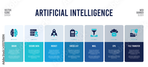web banner design with artificial intelligence concept elements.