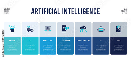 web banner design with artificial intelligence concept elements.