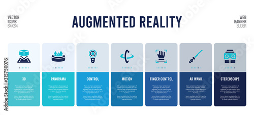 web banner design with augmented reality concept elements.