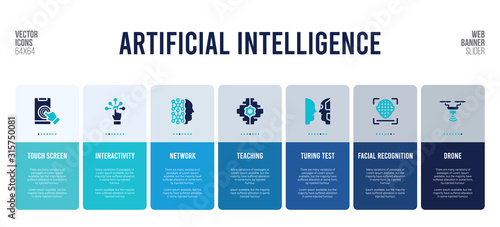 web banner design with artificial intelligence concept elements.
