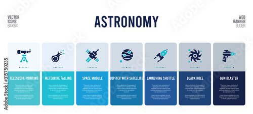 web banner design with astronomy concept elements.