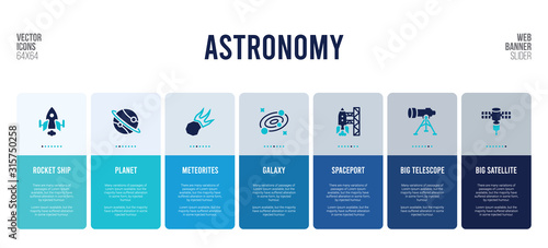 web banner design with astronomy concept elements.
