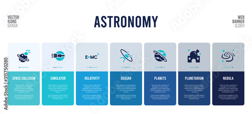 Fotografija web banner design with astronomy concept elements.