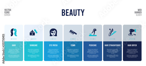 web banner design with beauty concept elements.