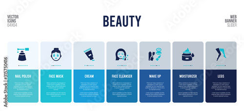 web banner design with beauty concept elements.