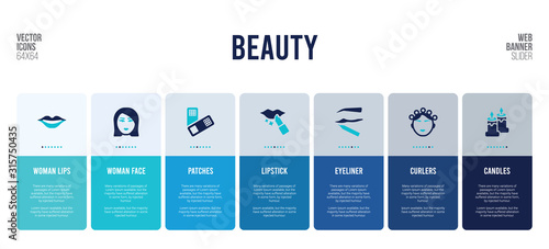 web banner design with beauty concept elements.
