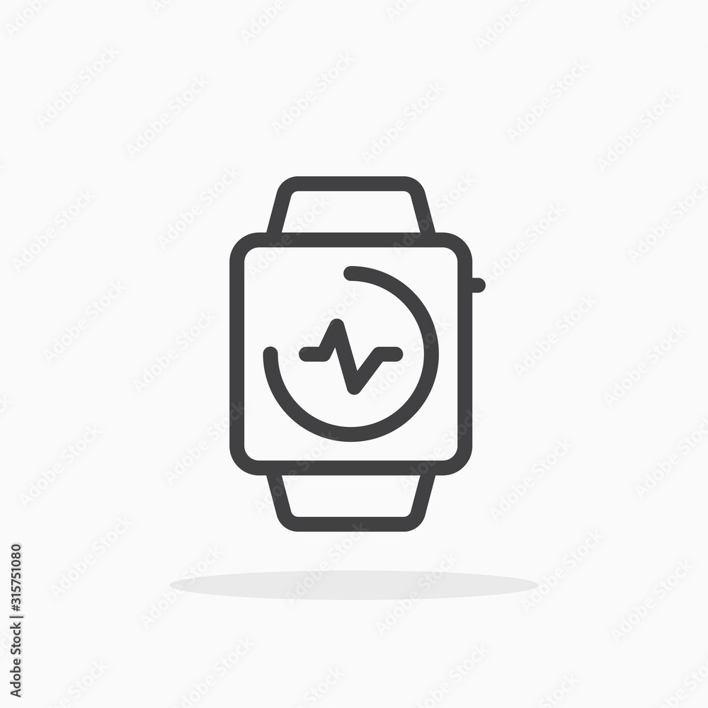 Smart watch icon in line style. Editable stroke. Smart watch icon in line style. Editable stroke.