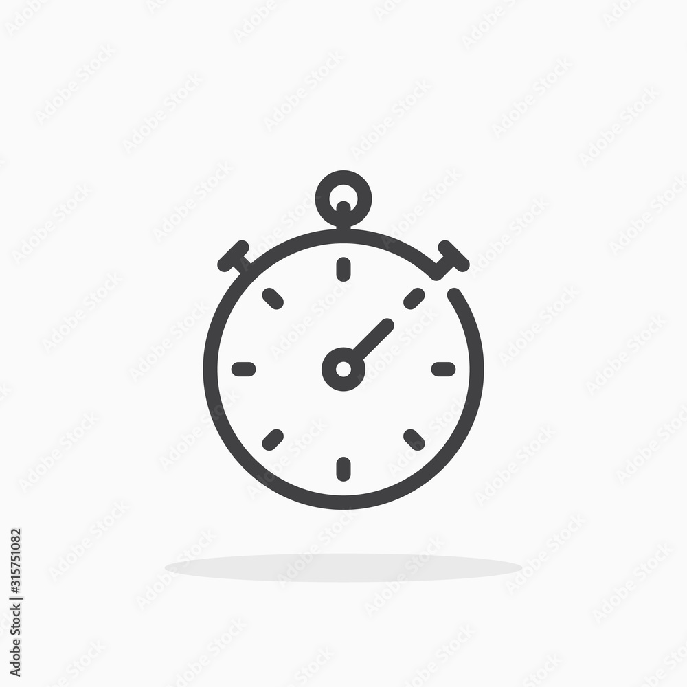 Stopwatch icon in line style. Editable stroke. Stopwatch icon in line style. Editable stroke.