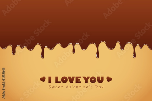 sweet melting chocolate icing for valentines day vector illustration EPS10