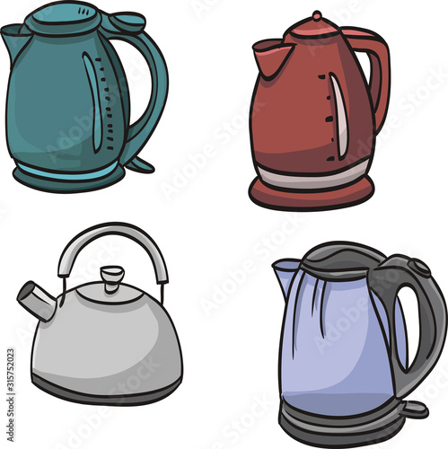 four different teapot collection