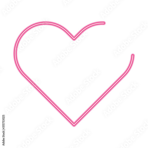 cute heart love line style isolated icon