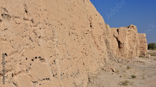 Packed earth ruins of ancient Pochengzi-beacon tower fortress. Guazhou county-Gansu-China-0694